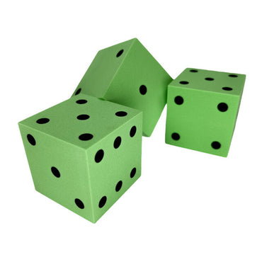 Chessex Square Cornered 50mm Foam Dice (green)