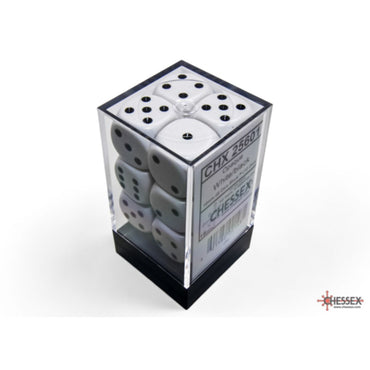 Chessex Opaque 16mm d6 White/Black Block (12)