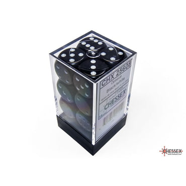 Chessex Opaque 16mm d6 Black/White Block (12)