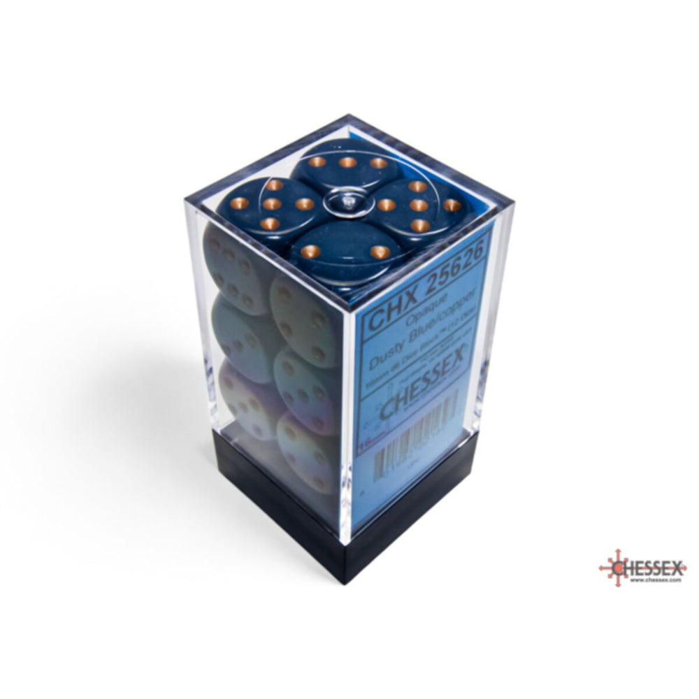 Chessex Opaque 16mm d6 Dusty Blue/Copper (12)