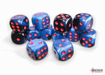 Chessex Gemini 16mm d6 Starlight Black/Red (12)