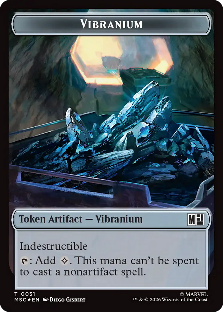 The Monarch (016) // Vibranium (031) Double-Sided Token (Surge Foil) [Marvel Super Heroes Commander Tokens]