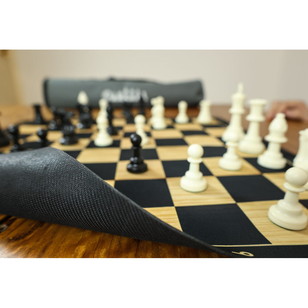 Classics Travel Chess Set - Black/Wood Grain