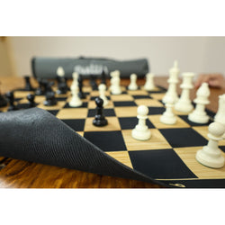 Classics Travel Chess Set - Black/Wood Grain