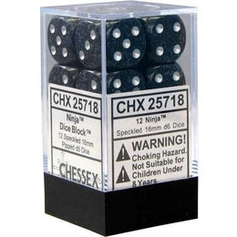 Chessex Speckled 16mm d6 Ninja Dice (12)