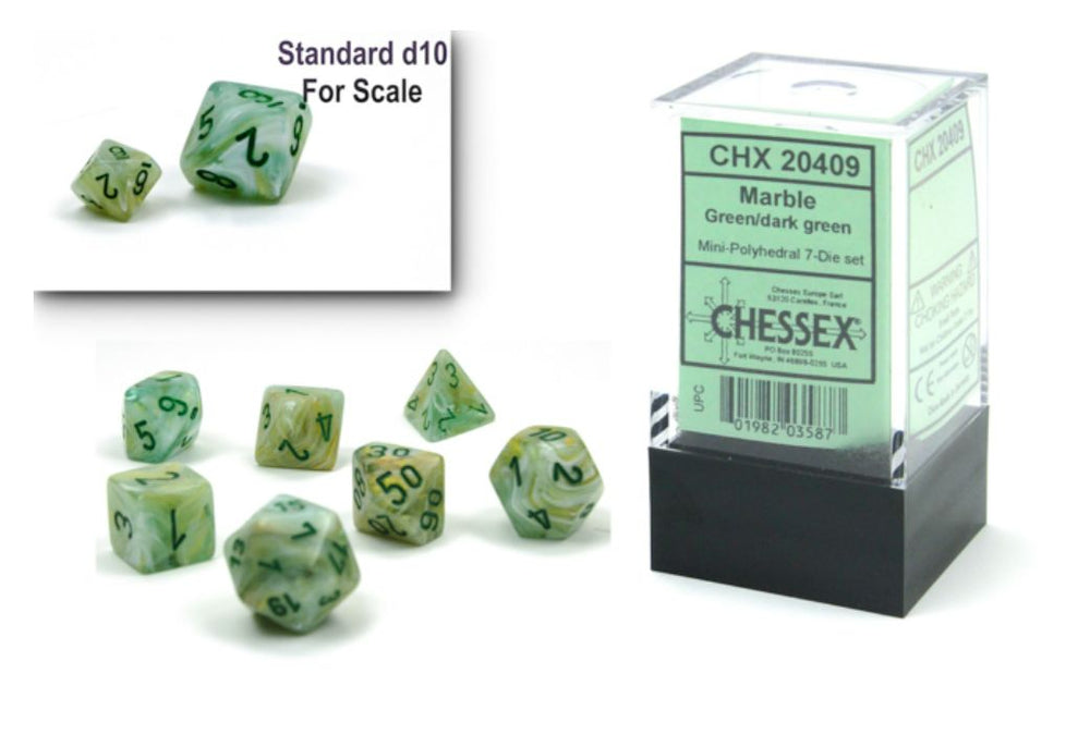Chessex Marble Mini Green/Dark Green 7-Die Set