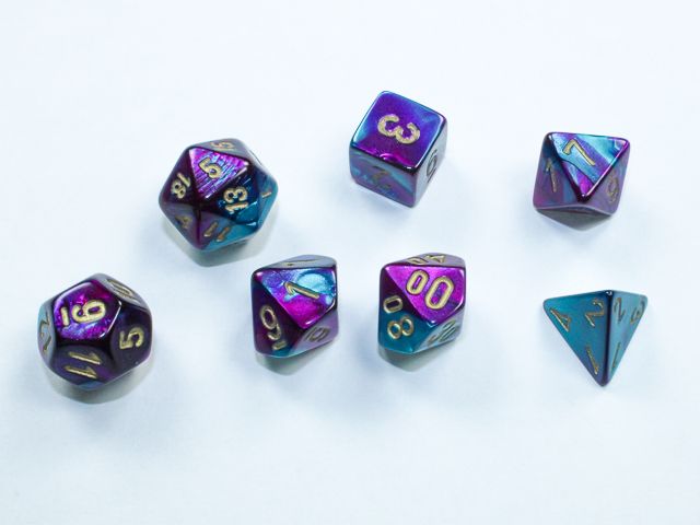 Chessex Gemini Mini Purple-Teal/Gold 7-Die Set