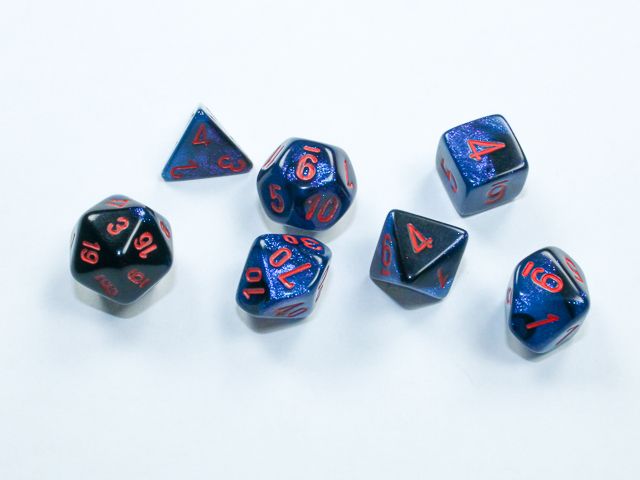 Chessex Gemini Mini Black-Starlight/Red 7-Die Set