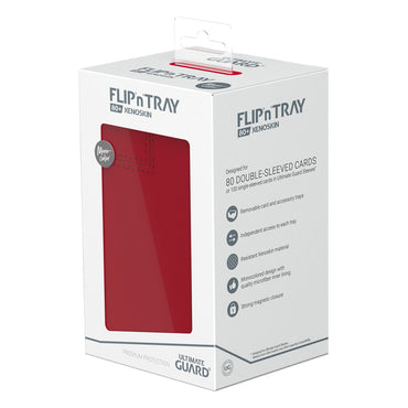 Ultimate Guard Flip n Tray 80+ XenoSkin Monocolor Deck Box (Red)