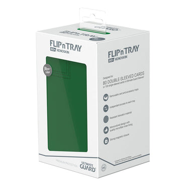 Ultimate Guard Flip n Tray 80+ XenoSkin Monocolor Deck Box (Green)