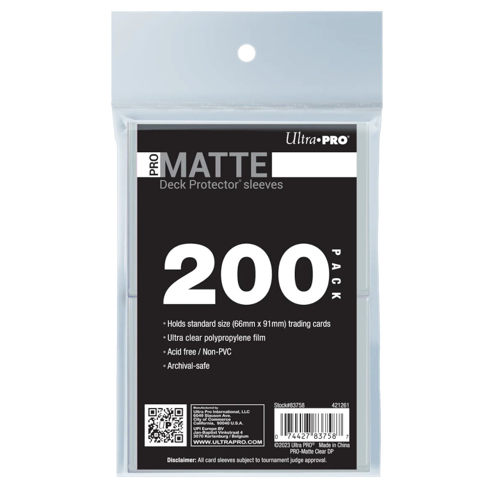 Ultra Pro: PRO-Matte Standard Deck Protector Sleeves 200ct Bundle - Clear