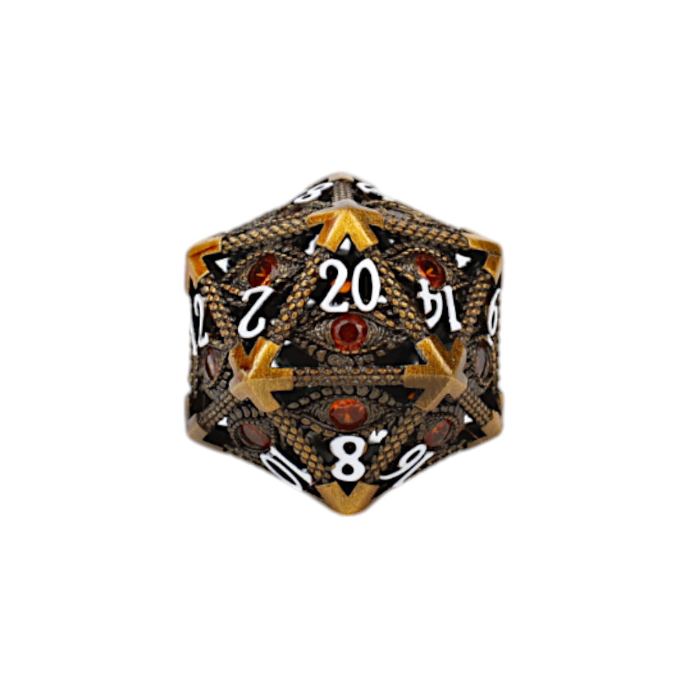 LPG Dice Set: Scaled Eye - Gold/Red