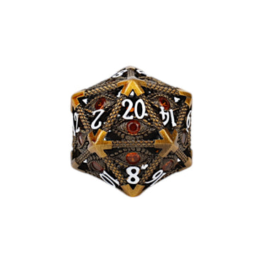LPG Dice Set: Scaled Eye - Gold/Red