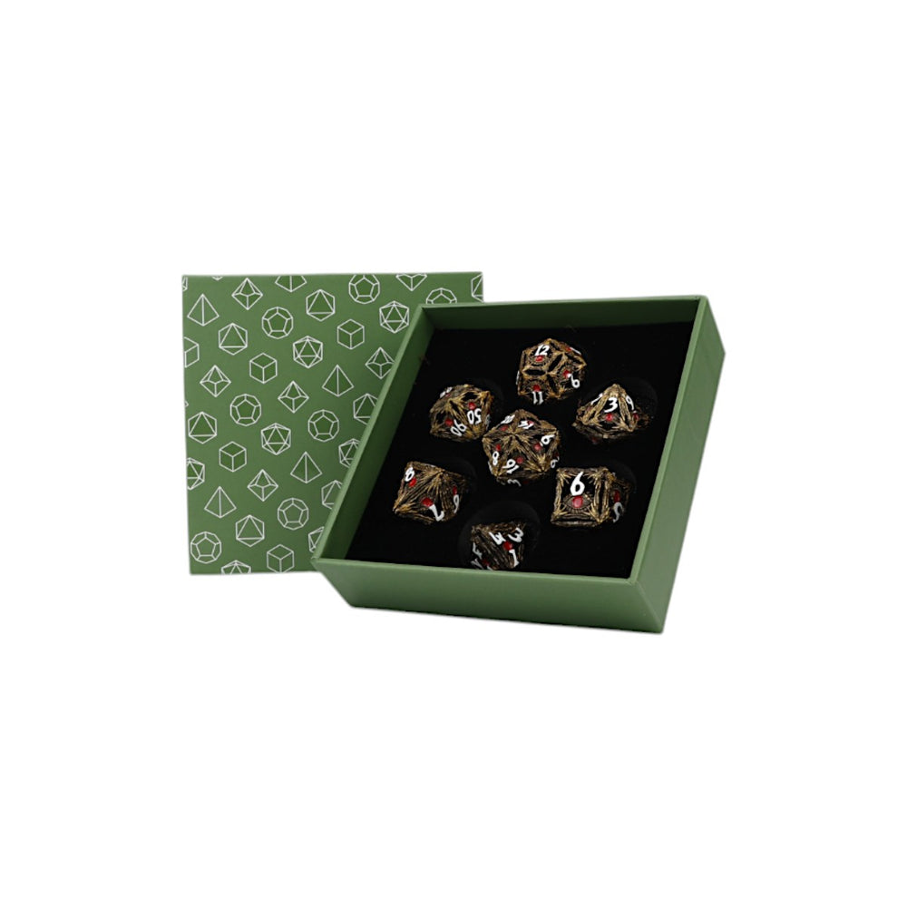 LPG Dice Set: Dragon Eye - Ancient Bronze/Red