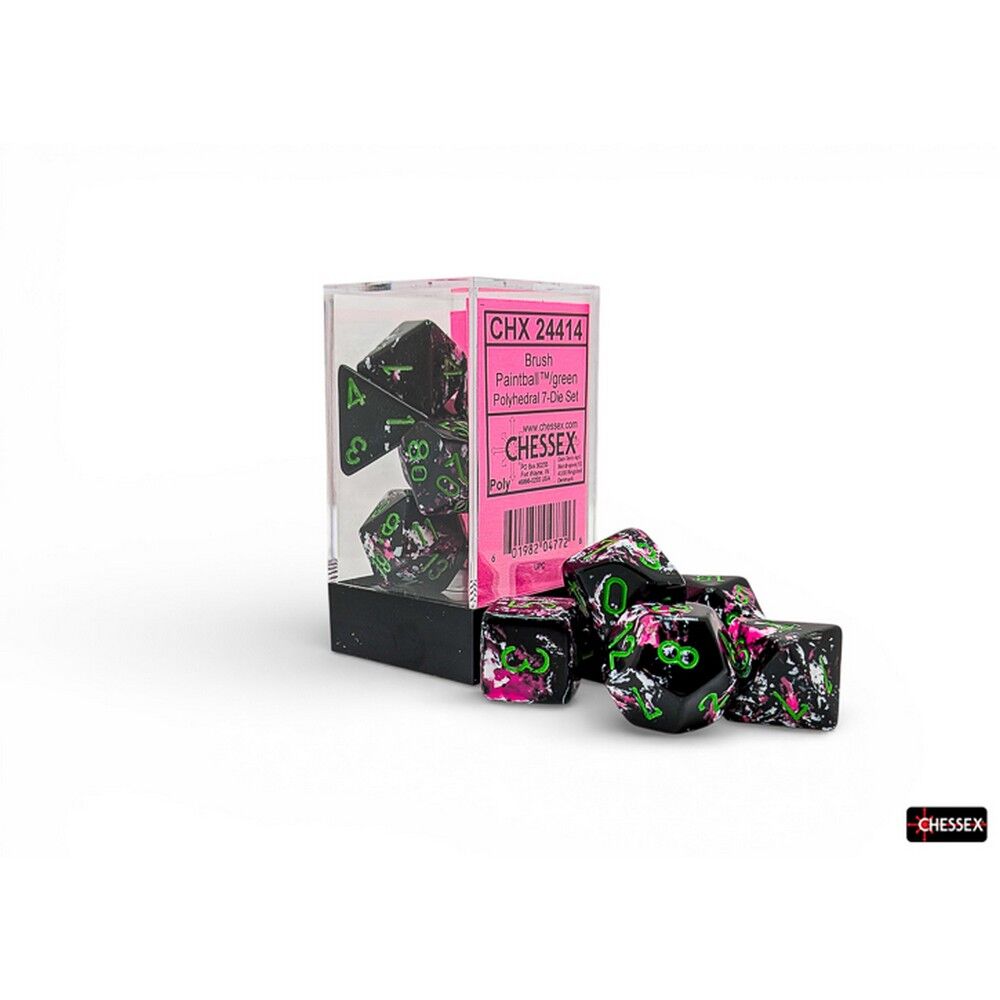 Chessex Brush Paintball/Green 7-Die Set