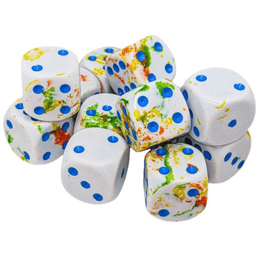 Chessex Brush Brush Breezy/Blue 16mm d6 Dice Block (12)
