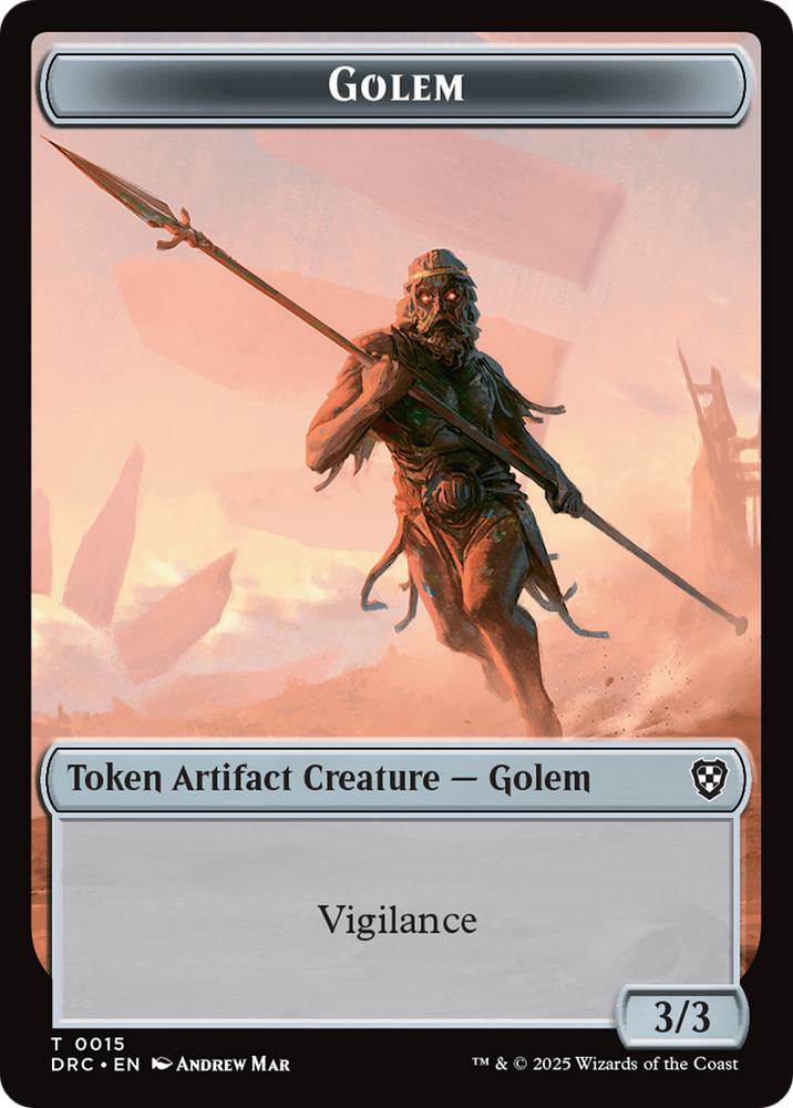 Golem (0014) // Golem (0015) Double-Sided Token [Aetherdrift Commander Tokens]