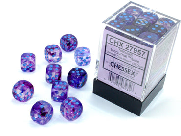 Chessex Luminary Nebula 12mm d6 Nocturnal/Blue Block (36)