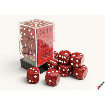 Chessex Speckled Lava Stone 16mm d6 Dice Block (12)