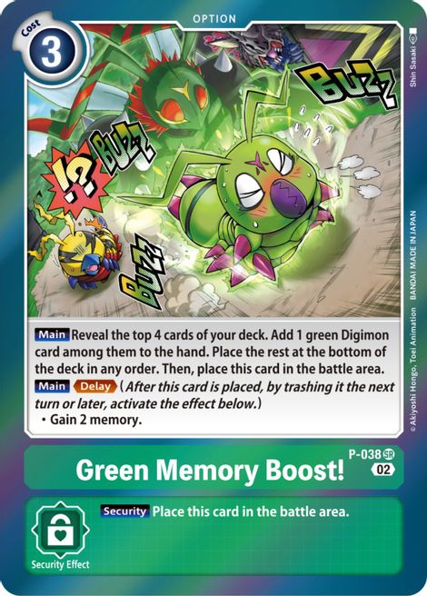 Green Memory Boost! [P-038] (Resurgence Booster) [Promotional Cards]