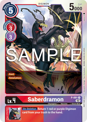 Saberdramon [P-091] - P-091 (3rd Anniversary Update Pack) [Promotional Cards]