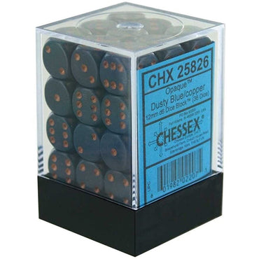 Chessex Opaque 12mm d6 Dusty Blue/Copper (36)