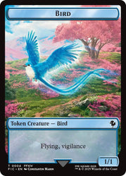 Bird // Hero (0029) Double-Sided Token (Surge Foil) [FINAL FANTASY Commander Tokens]