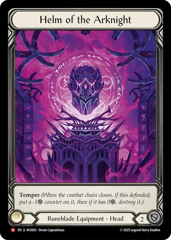 Helm of the Arknight [AVS003] (Armory Deck: Legends Viserai)  Cold Foil