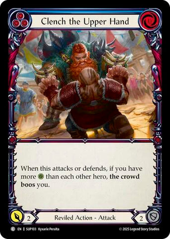 Clench the Upper Hand (Blue) [SUP103] (Super Slam)  Rainbow Foil