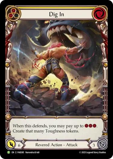 Dig In (Yellow) [FAB384] (Promo)  Rainbow Foil