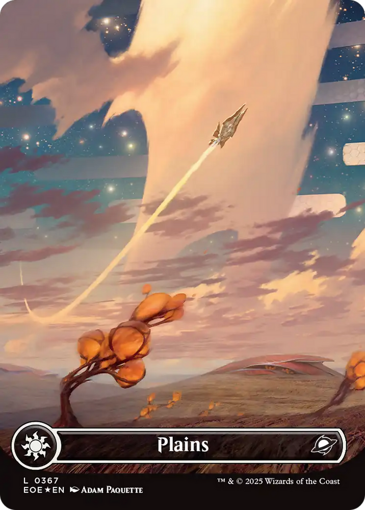 Plains (0367) (Borderless) (Galaxy Foil) [Edge of Eternities]