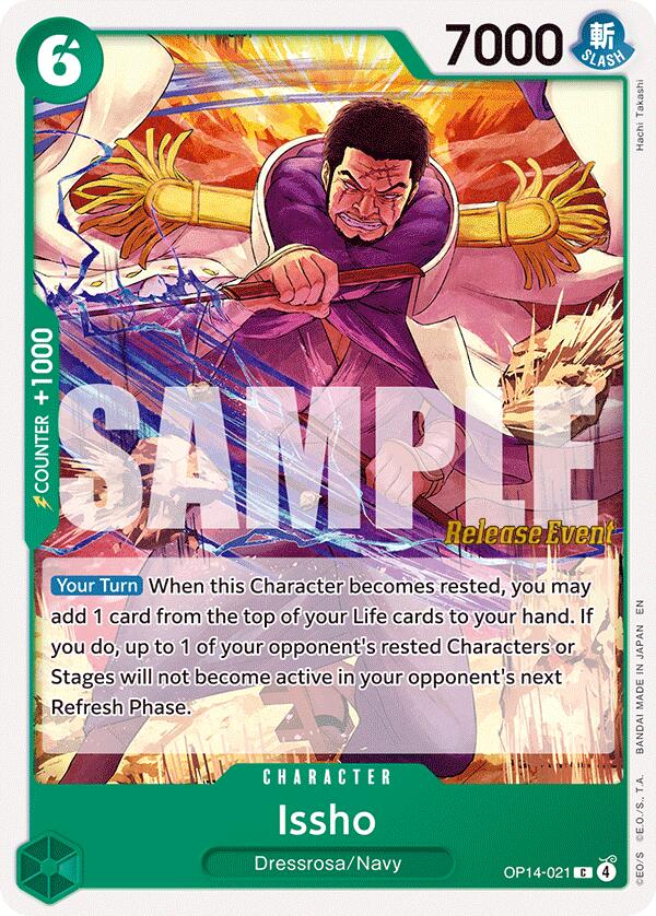 Issho (OP14-021) [The Azure Sea's Seven Release Event Cards]