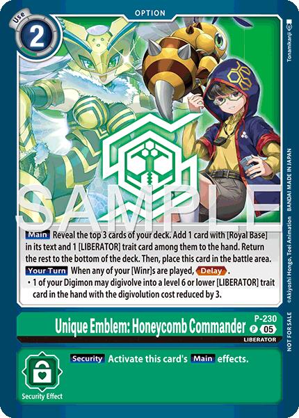 Unique Emblem: Honeycomb Commander [P] (Dawn of Liberator Box Topper) [Promotional Cards]