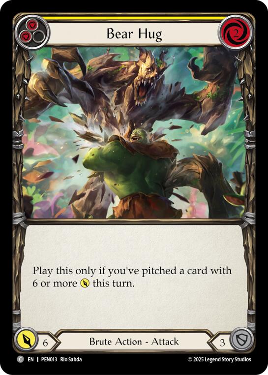 Bear Hug (Yellow) (Rainbow Foil) [PEN013] (Compendium of Rathe)  Rainbow Foil