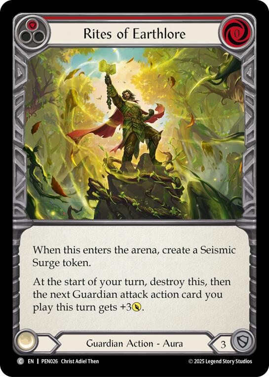 Rites Of Earthlore (Red) (Rainbow Foil) [PEN026] (Compendium of Rathe)  Rainbow Foil