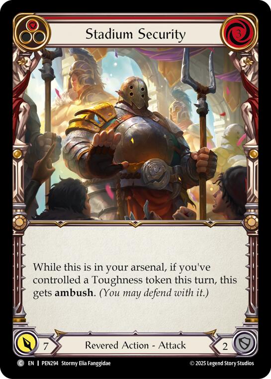 Stadium Security (Red) (Rainbow Foil) [PEN294] (Compendium of Rathe)  Rainbow Foil
