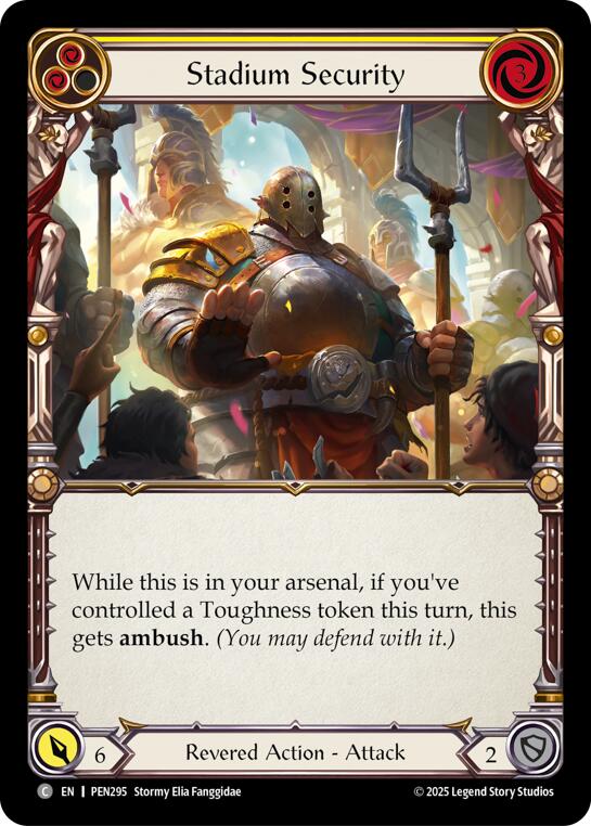 Stadium Security (Yellow) (Rainbow Foil) [PEN295] (Compendium of Rathe)  Rainbow Foil