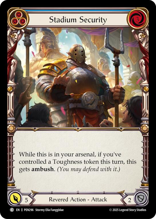 Stadium Security (Blue) (Rainbow Foil) [PEN296] (Compendium of Rathe)  Rainbow Foil