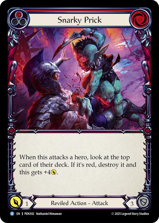 Snarky Prick (Red) (Rainbow Foil) [PEN302] (Compendium of Rathe)  Rainbow Foil
