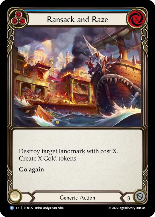 Ransack And Raze (Blue) (Rainbow Foil) [PEN327] (Compendium of Rathe)  Rainbow Foil