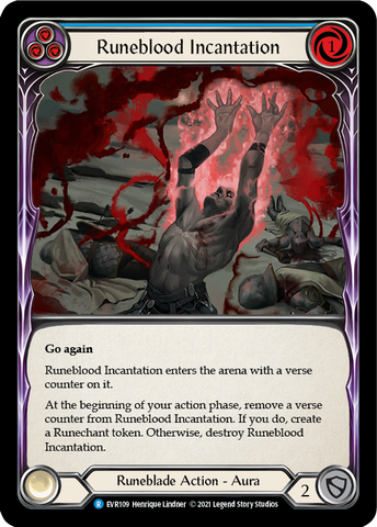 Runeblood Incantation (Blue) [EVR109] (Everfest)  1st Edition Rainbow Foil