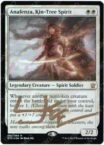 Anafenza, Kin-Tree Spirit [Dragons of Tarkir] - Lightly Played Foil, Signed