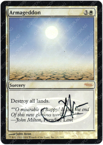 Armageddon [Judge Gift Cards 2004] - Lightly Played Foil, Signed