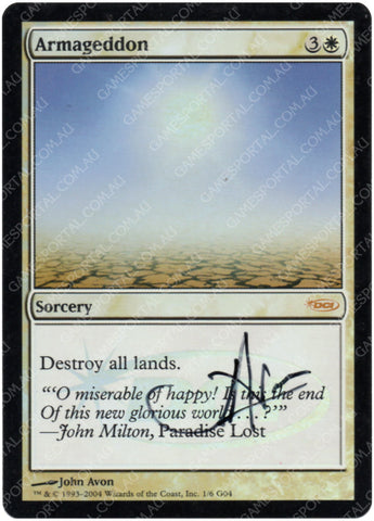 Armageddon [Judge Gift Cards 2004] - Lightly Played Foil, Signed