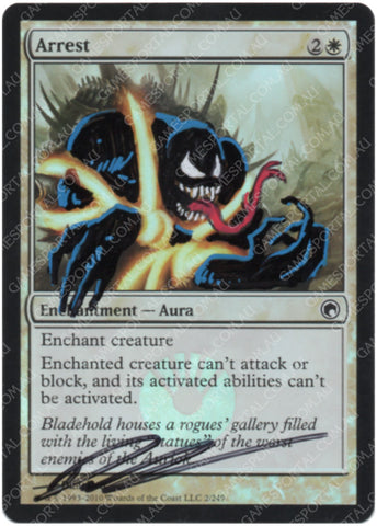 Arrest [Scars of Mirrodin] - Near Mint Foil, English, Signed, Daarken Alter