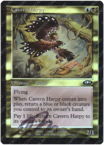 Cavern Harpy [Planeshift] - Lightly Played Foil, English, Signed, Darren Bader Alter