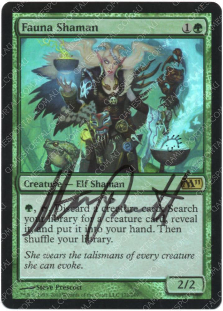 Fauna Shaman [Magic 2011] - Lightly Played Foil, English, Signed, Steve Prescott Alter #3