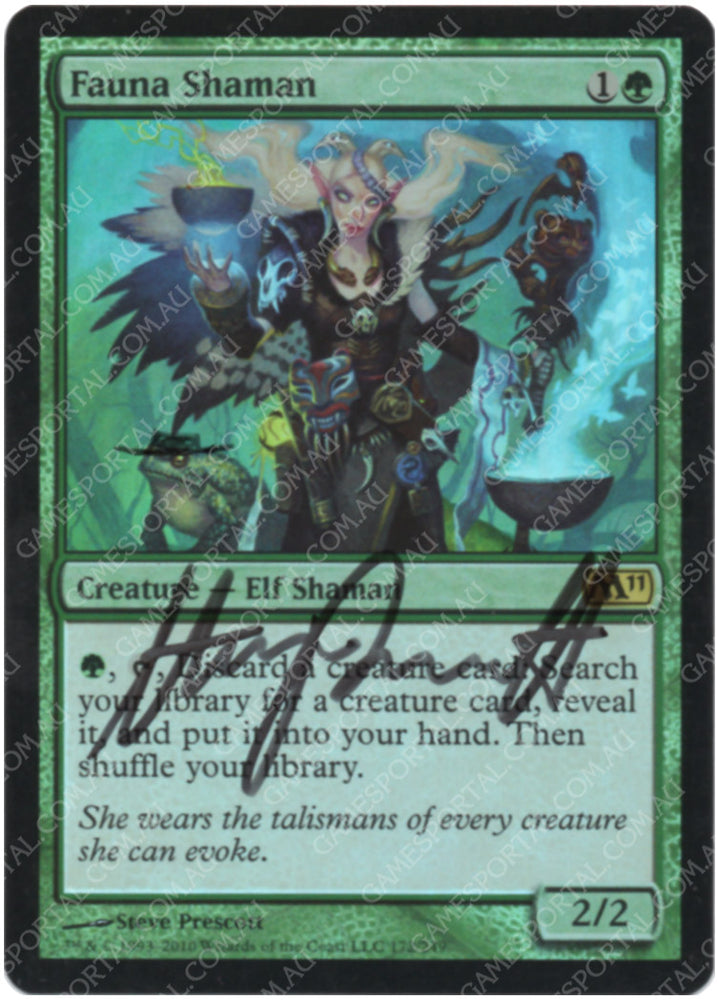Fauna Shaman [Magic 2011] - Lightly Played Foil, English, Signed, Steve Prescott Alter #4
