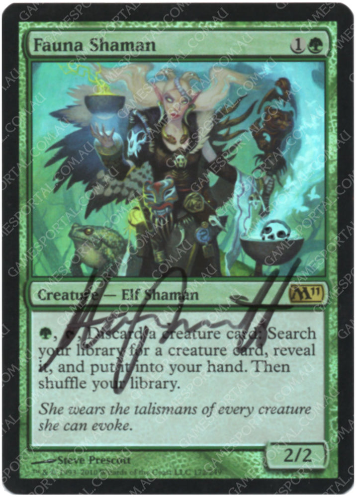 Fauna Shaman [Magic 2011] - Near Mint Foil, English, Signed, Steve Prescott Alter #1