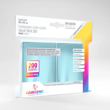Gamegenic Prime Card Game Sleeves Value Pack - Standard Size (66mm x 91mm) (200 Sleeves per Pack)
